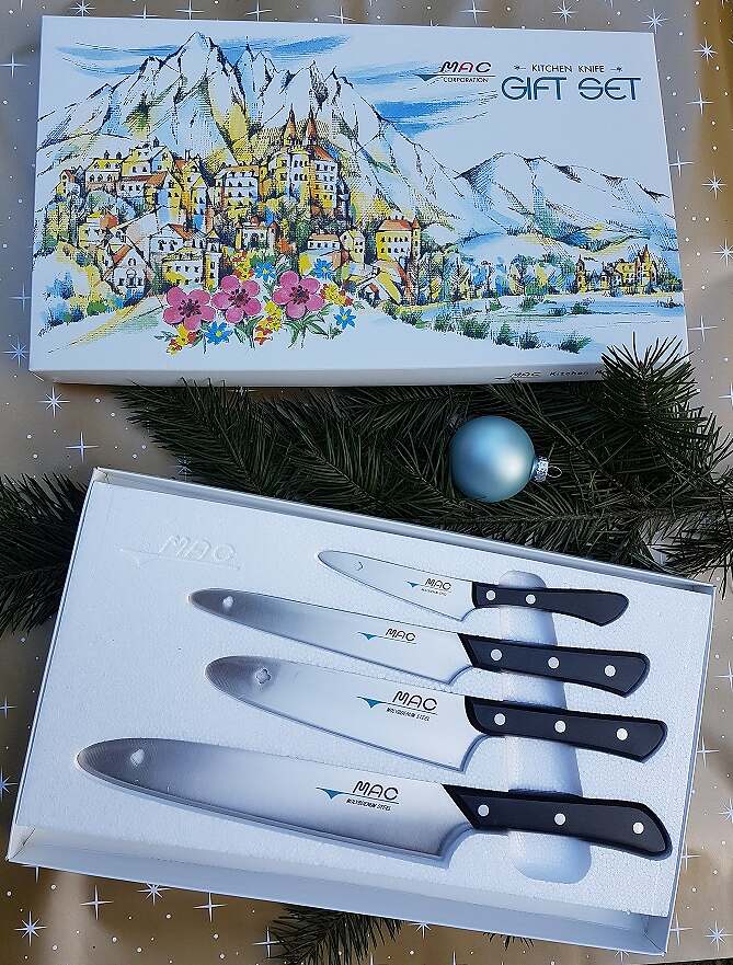 GSP-41 MAC Messerset 4 tlg. Geschenkbo Tranchiermesser Kochmesser Schälmesser Filetiermesser