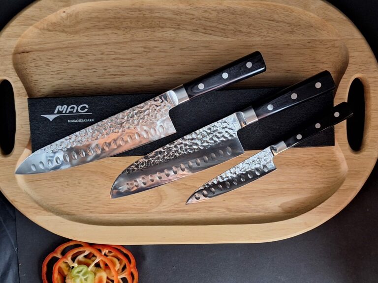 MAC Nashiji Messer Set, 3 tlg. MAC Kochmesser, MAC Santoku Messer, MAC Schälmesser, Japan