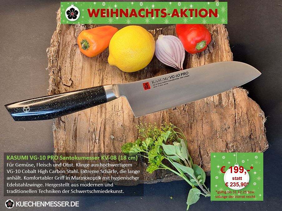 Kasumi Santoku Messer 18 cm VG-10 Pro Serie Japan Weihnachtsangebot