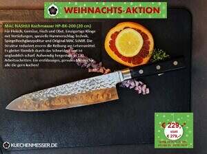 MAC Kochmesser 20 cm Japan Nashiji Serie Hammerschlag und Kullen Weihnachtsangebot