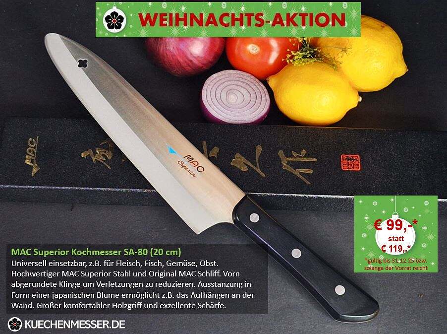MAC Superior Kochmesser SA80 20 cm Japan Weihnachtsangebote Aktion
