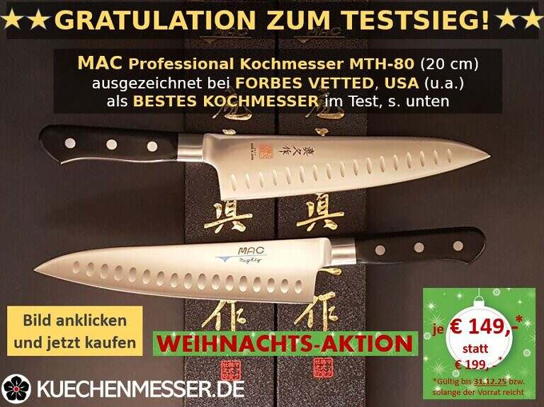 MTH-80 MAC Professional Kochmesser Weihnachtsangebot Testsieger Forbes USA