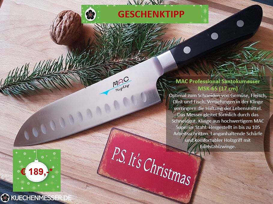 MSK-65 MAC Santoku Messer Japan Weihnachten Geschenktipp