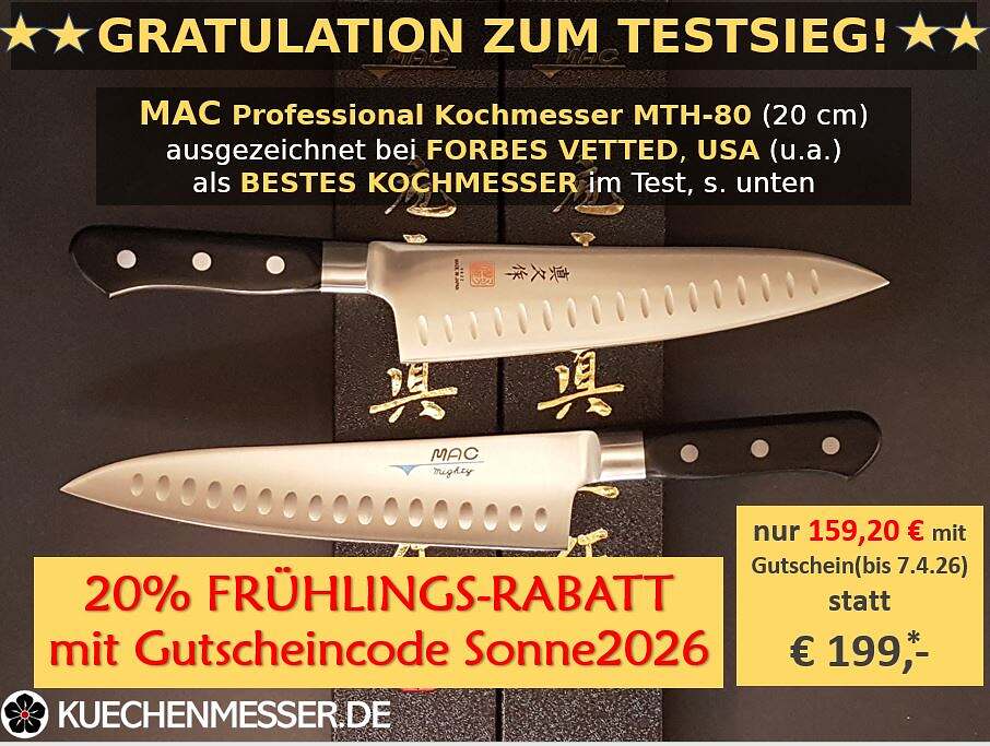 MAC Kochmesser MTH80 Professional Serie Frühlingsaktion 20 % Rabatt